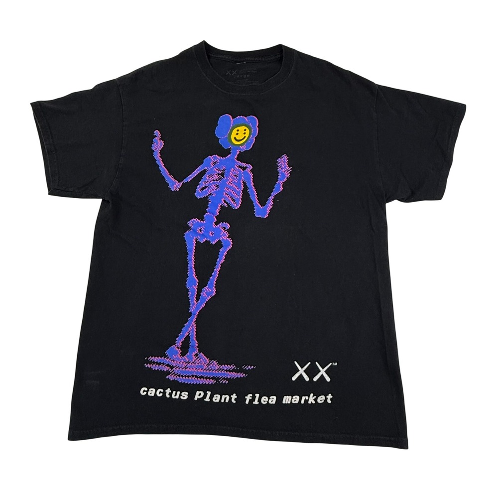 Cactus Plant Flea Market CPFM x KAWS Skeleton Graphic T-Shirt Black Large